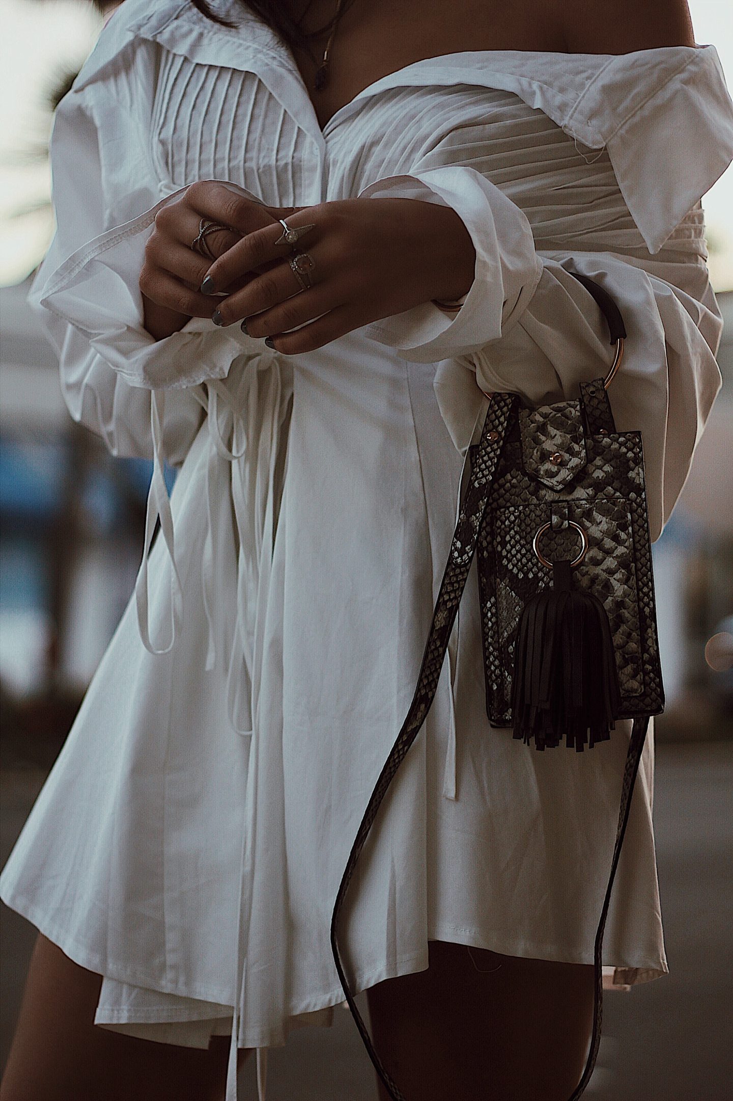 leather to lunch Little White Structured Dress