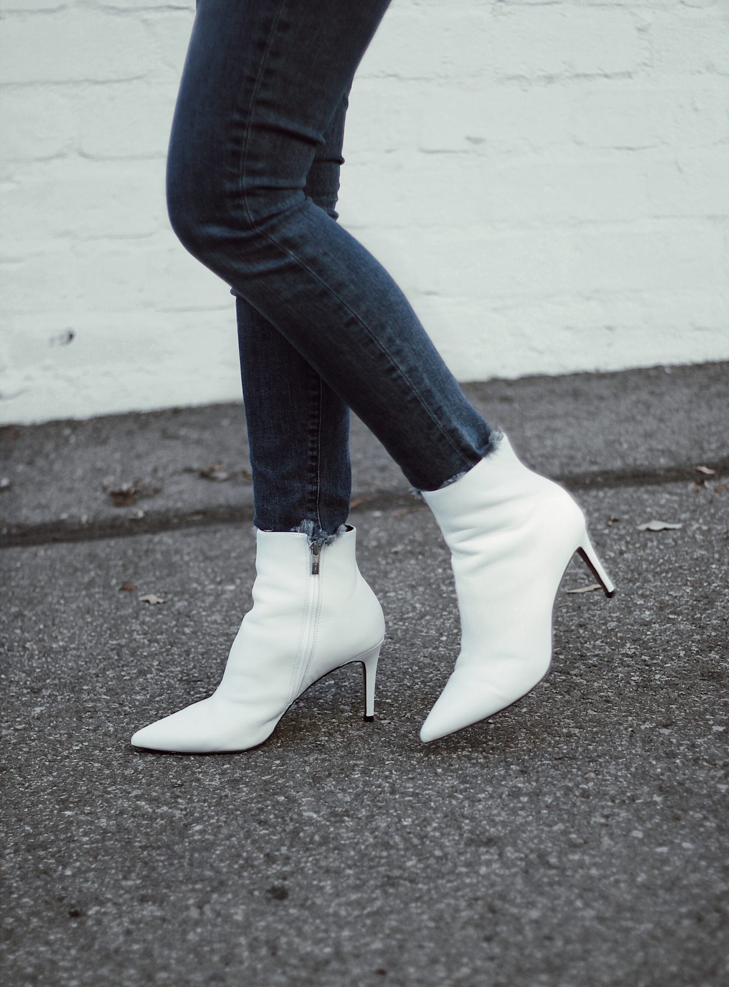 leather to lunch white bootie trend