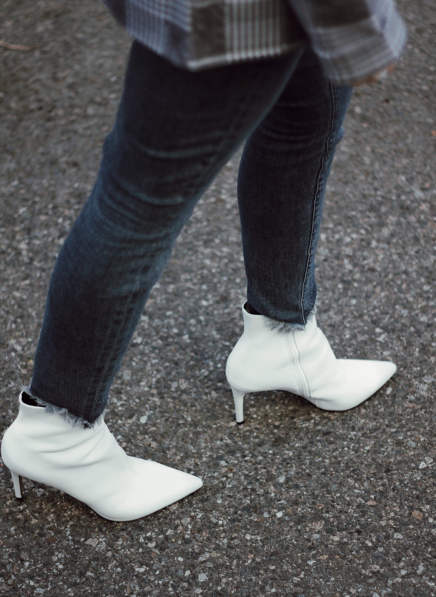 leather to lunch white bootie trend