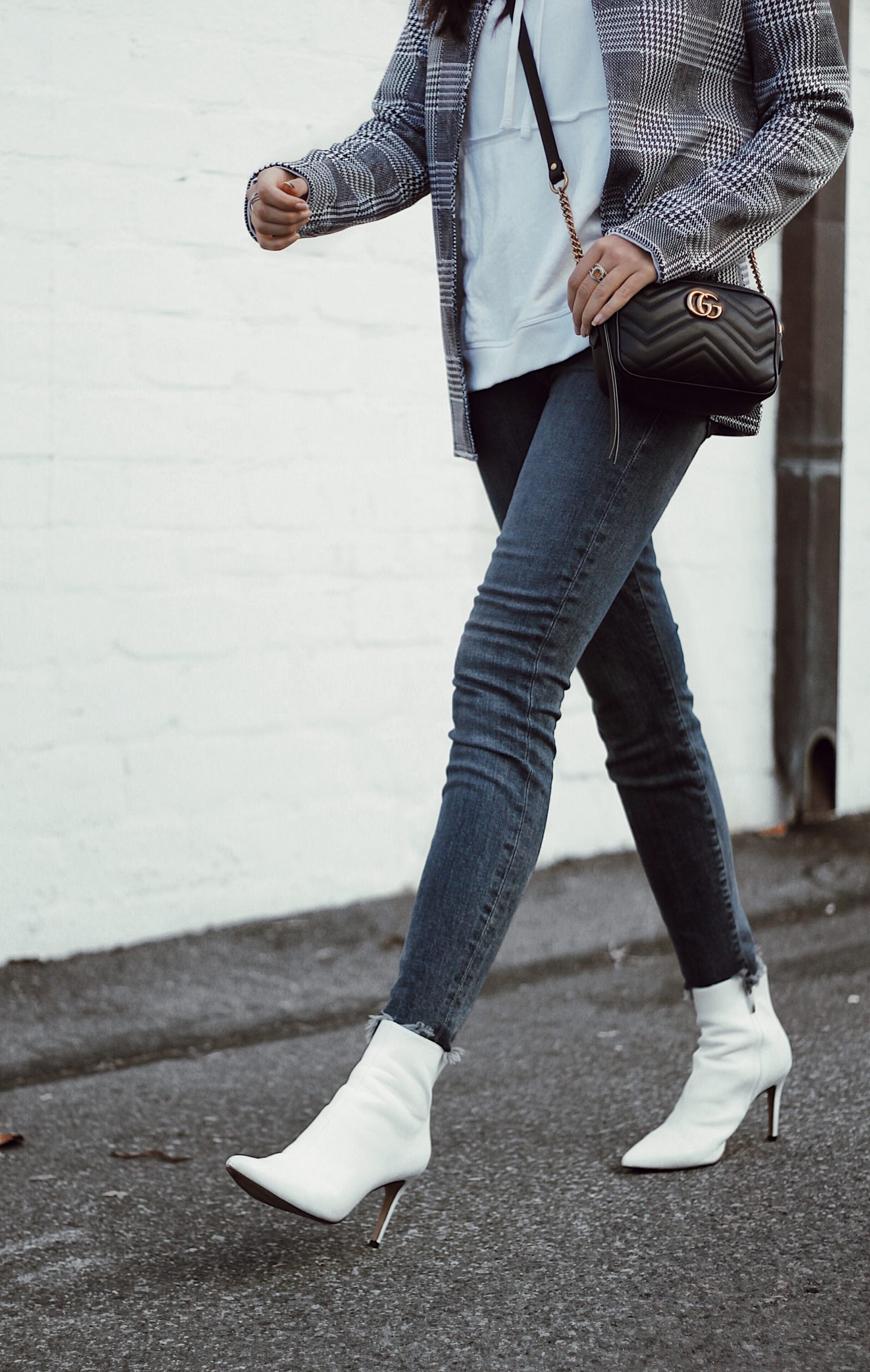 leather to lunch white bootie trend